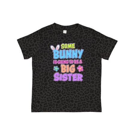 

Inktastic Some Bunny is Going to Be a Big Sister with Bunny Ears and Flowers Gift Toddler Toddler Girl T-Shirt