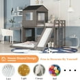 thumbnail image 3 of Bellemave Twin Over Full House Bunk Bed with Slide, Wood L-Shaped Fort Loft Bunk Beds Frame with Ladder, Floor Playhouse Bed, No Need Spring Box (Antique Gray), 3 of 11