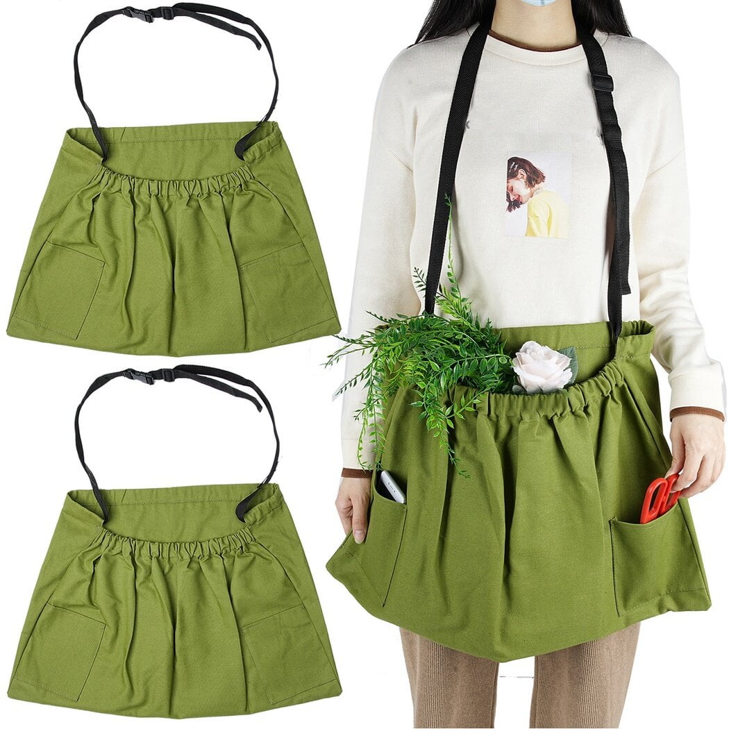 2pcs Garden Harvest Apron Fruit Vegetable Collecting Canvas Harvesting