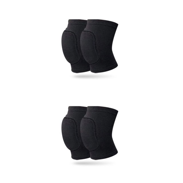 Yuarrent 2 uds rodilleras de baile de poliéster-resistencia al impacto agradable a la piel relleno Extra grueso voleibol negro M Negro METRO 2Conjunto