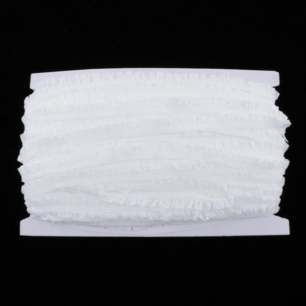 Carrete Elástico Banda de Costura Elástica para Pelucas Cintura Ropa Interior Pantalones Zapatos Hojas Disfraces Manualidades Proyectos de Bricolaje ( Blanco Baoblaze Ribete de encaje elástico multiusos