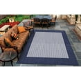 thumbnail image 6 of Couristan 7.5' Blue and White Checkered Round Polypropylene Area Throw Rug, 6 of 6
