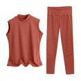 thumbnail image 1 of Gibobby Ropa interior deportivo hombre Camisas térmicas sin mangas para mujer Cuello redondo Forro polar Camisetas sin mangas térmicas Chaleco Tops de invierno Tops delgados paquete（Rojo， XXL), 1 of 5