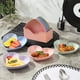 thumbnail image 1 of Juego de cubiertos de plástico de 10 piezas con bandeja de 15 cm y tazón para refrigerios | Platos apilables multicolores para restaurantes, comedores y uso doméstico, 1 of 6