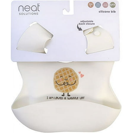 Neat Solutions Silicone "Loved Waffle Lot" Saying Infant Unisex Scoop Bib