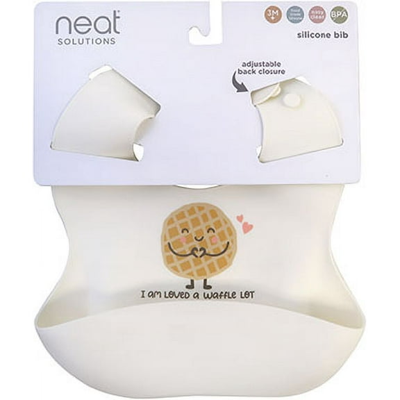 Neat Solutions Silicone "Loved Waffle Lot" Saying Infant Unisex Scoop Bib