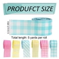 thumbnail image 3 of Easter Ribbon 1 Roll 5 Yards 2.5 Inches Spring Pastel Gingham Patterned Ribbon Colorful Buffalo Plaids Craft Fabric Ribbon For Gift Wreath Bow Making Diy Crafts Wrapping Supplies,V, 3 of 9