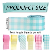FXMLRLK 1 Roll Wired Edge Ribbons, 5 Yards 2.48 inch Easter Pastel Color Gift Wrapping Ribbon for Easter DIY Crafts Bow Wreath Spring Party Decorations(Style-1:Pink)