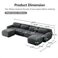 thumbnail image 3 of ZenNook 149" Sectional Couches for Living Room, Comfy Boneless Couch, 4 Seater Cloud Sofa, Compressed U Shaped Couch with 2 Ottomans, Modern Modular Sectional, Plush Floor Sofa, No Assembly (Grey), 3 of 11