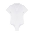 thumbnail image 4 of Aislor Men's Turn-Down Collar Short Sleeve Shirt Button Crotch Leotard One Piece Bodysuit Rompers, 4 of 7