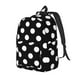 thumbnail image 1 of Disketp Black and White Polka Dot Mochila de Lona Estampada, Mochila Escolar de Viaje Ligera para Estudiantes y Portátil-Medium, 1 of 5