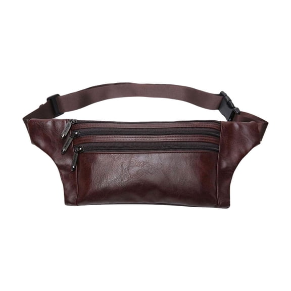 YFGEFTR PU Leather Fanny Pack, Versatile Crossbody Shoulder Bag, Fashionable Multi-Pockets Waist Belt Bag for Travel Sports Hiking Cycling Fishing Running