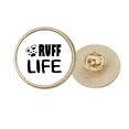 thumbnail image 1 of Citation Anglaise Design Ruff Life Broche Ronde en Métal Doré, 1 of 3