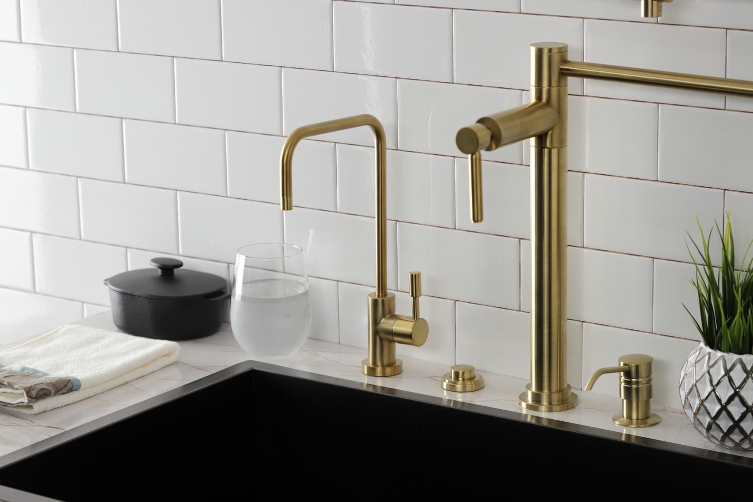 Kingston Brass KS6197DL Concord Single-Handle Water Filtration Faucet, Brushed Brass