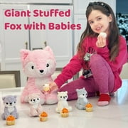 MorisMos 20 Fox Stuffed Animals Fox Plush Toy Stuffed Mommy Fox with 4 Babies