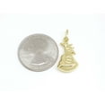 thumbnail image 3 of 14k yellow gold 3D hollow dollar sign money bag lucky pendant charm gift 1.4g, 3 of 10