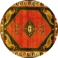 thumbnail image 1 of Ahgly Company Indoor Round Persian Yellow Traditional Area Rugs, 6' Round, 1 of 4