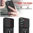 thumbnail image 5 of SOATUTO For Samsung S22 Phone Case Military Grade Drop Rugged Cover With Camera Slide Anti-Scratch Protective 360° Rotate Kickstand Sturdy Shockproof Case For Samsung Galaxy S22 6.1 inch - Black, 5 of 6