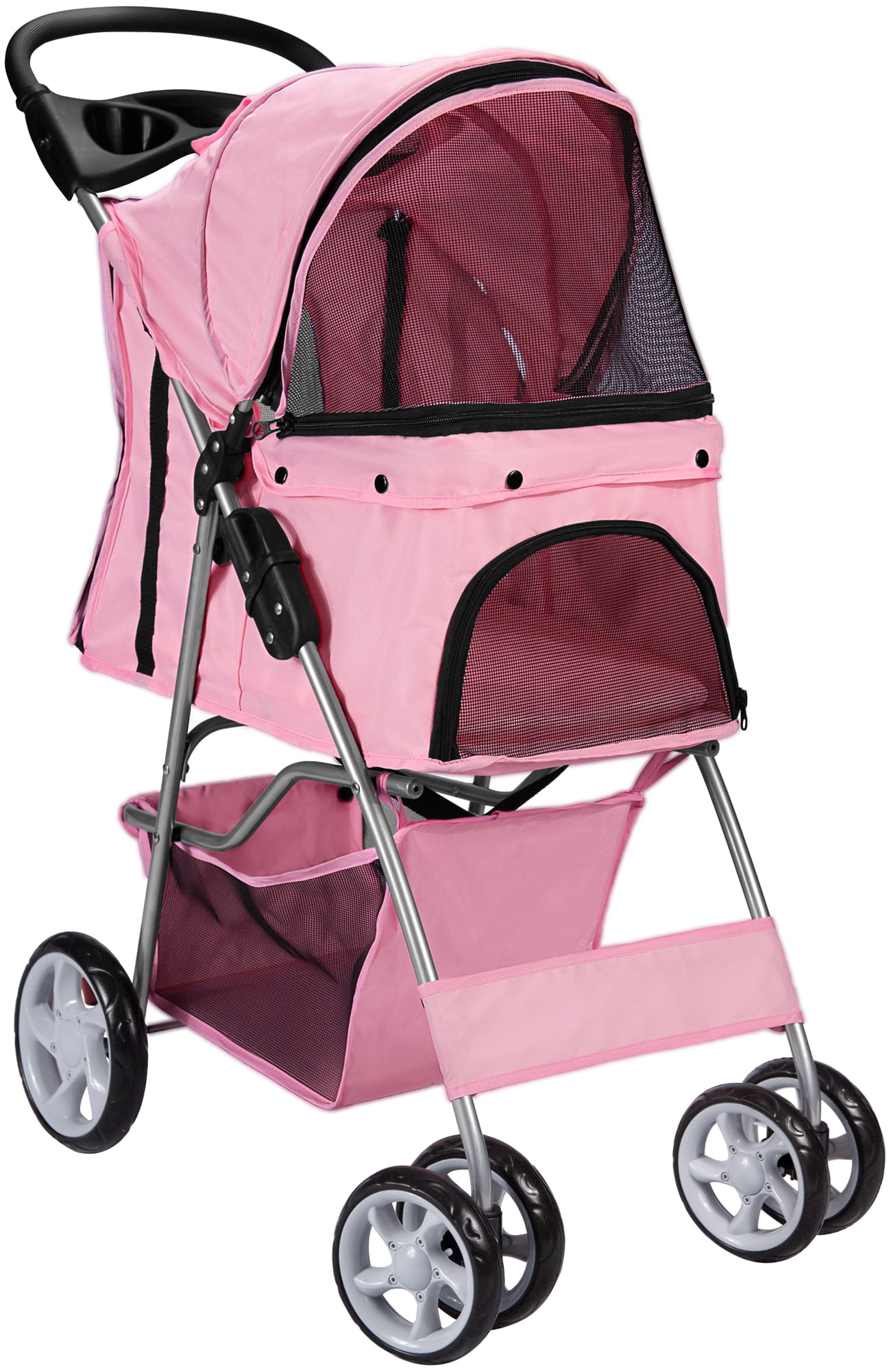 pink dog stroller