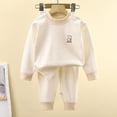 thumbnail image 5 of Baby Boy Girls Girls' 2 Piece Made With Cotton Sleepwear Fall Clothes Fall Winter Outfit 90 Boy Girl Khaki Fall Winter Tops+Pants Pajamas & Dailywear Set, 5 of 7