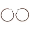 thumbnail image 1 of Gray & Black Colored Metal Hoop-Earrings With Bead Accents #LQE3005, 1 of 2