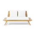 thumbnail image 5 of GDF Studio Kaiya Outdoor 2 Seater Acacia Wood Loveseat and Coffee Table Set, Teak and White, 5 of 16