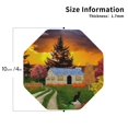 thumbnail image 2 of Picia Fall Village Scenery Printed Leather Coasters for Drinks, 4" Drink Coasters Set of 4 for Tabletop Protection, Handmade Luxurious Home Décor and Housewarming Gift -Octagon, 2 of 6