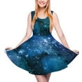 thumbnail image 2 of 2024 Dress Skate Print Modern Oversized Ladies Dresses Casual Space Starry Lovers Galaxy Sleeveless Dress Sparkles White Sky Blue, 2 of 7