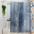 thumbnail image 3 of Blue Waterproof Shower Curtain, Stall 36"x72" Washable Polyester Fabric Shower Curtains for Bathroom, Retro Oil Painting Modern Abstract Art Aesthetics Decorative Bathtub Curtain Sets with Hooks, 3 of 9