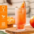 thumbnail image 5 of Fournitures de Cuisine Gobelet à Boisson Double en Verre Rayé Vertical 350ml Adapté pour Café Jus, 5 of 5