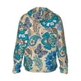 thumbnail image 3 of Daiia Vintage Floral Butterflies UPF 50+ Sun Protection Hoodie Jacket Lightweight Long Sleeve Sun Shirt for Women Men with Pocket Hiking Outdoor-Small, 3 of 9