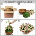 thumbnail image 6 of Artificial Hanging Flowers,Silk Flower with 12 inch Flowerpot Centerpieces,Fake Hanging Plants in Coconut Lining Hanging Baskets for Outdoors Indoors Courtyard Spring Decoration(Pink), 6 of 6