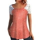 thumbnail image 1 of Mujeres Tops Casual verano encaje manga corta Split cuello túnica impresa camisetas camisetas Tops OAVQHLG3B Store lin121212, 1 of 4