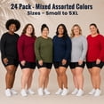 thumbnail image 2 of BILLIONHATS Womens Long ize Long Sleeve Oversized T-Shirts, Cotton Casual Fit Sleeved Tees Tops – Baggy Style Bulk Wholesale Tshirt Packs (12 Pack Dark, Size-4X-Large), 2 of 7