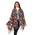 thumbnail image 3 of FORMRS Womens Scarf Winter Soft Long Big Warm Shawls Wrap Tassel Scarves, Red Floral, 3 of 9