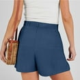 thumbnail image 4 of Juslio Shorts for Women Drawstring Loose Comfy Cotton Linen Solid Casual Pockets Womans Shorts, 4 of 4