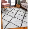 thumbnail image 5 of Leick Home Ardita Soft Shag Trellis 7'10" x 10' Area Rug, Modern Gray/Charcoal, 5 of 23