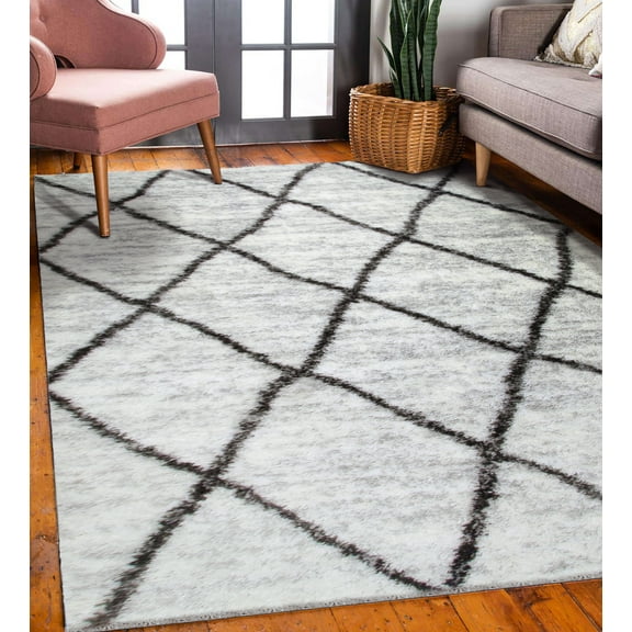 Design House Ardita Area Rug Trellis Gray, 3-Foot-9-Inch by 5-Foot-9-Inch