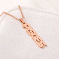 thumbnail image 3 of Stainless Steel Rose Gold Plated Vertical Zodiac, Astrology, Horoscope, Constellation Pendant Mens Womens Necklace, Free Micro Fiber Cloth, Giorgio Bergamo Pisces, 3 of 6