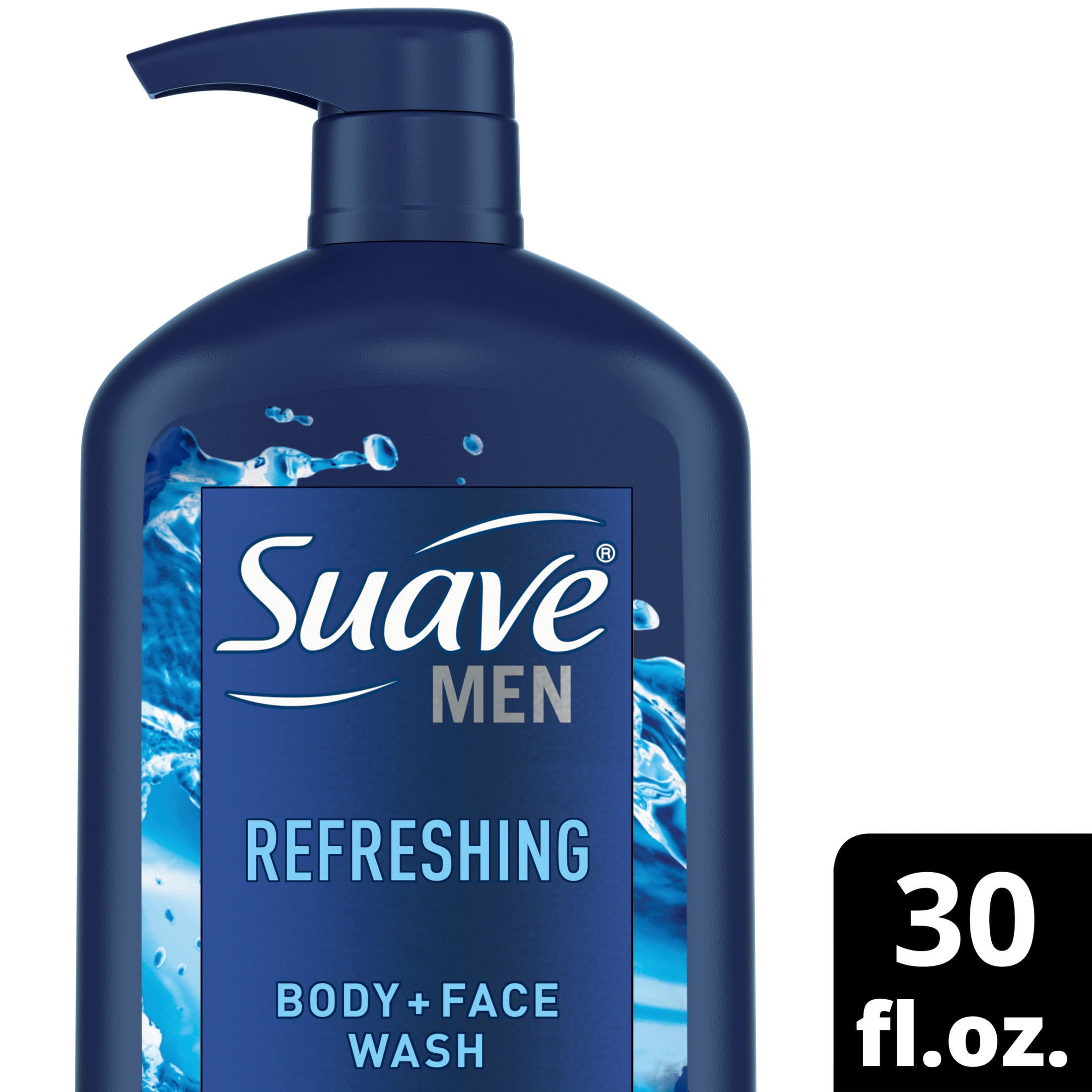 Suave Men Face & Body Wash, Refreshing, 30 oz