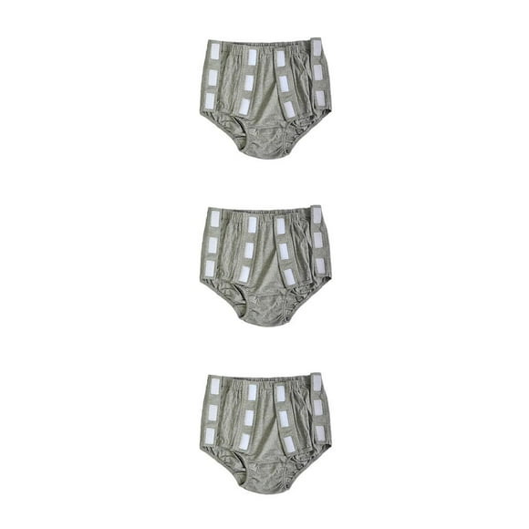 relayinert Premium Womens Reusable Incontinence Pant Diaper Secure and Odor-Free Grey 2XL 3Set