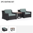 thumbnail image 3 of Crosley Beaufort 3 Piece Wicker Patio Conversation Set in Brown and Mist, 3 of 10