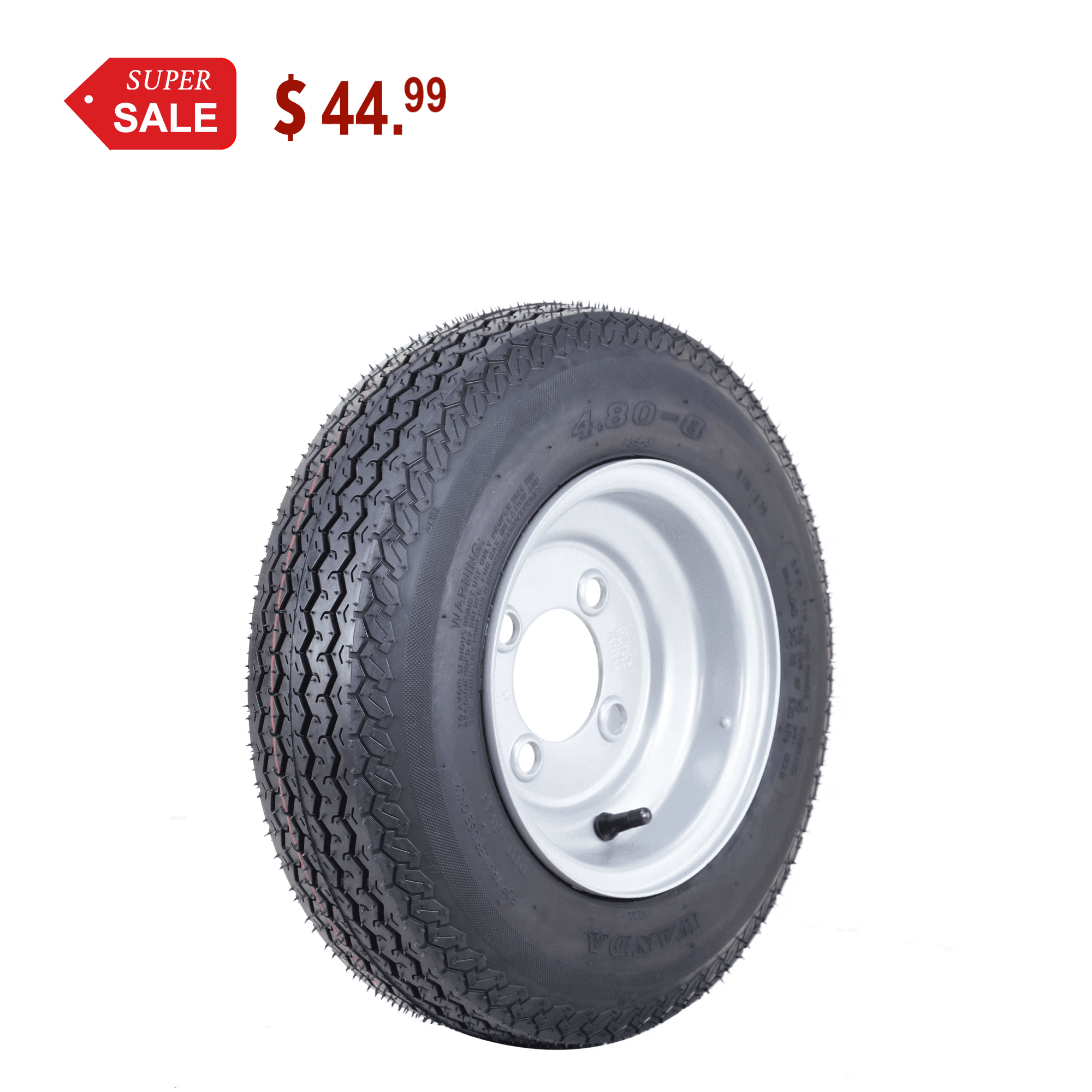 WANDA 2 New 4.80-8 6PR Boat/Motorcycle Utility Trailer Tires, Load