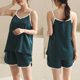thumbnail image 1 of Karight Sleepwear for Womens Straps Tank Top Shorts 2 Piece Pajamas Lace Faux Silk Nightgowns Plain Match Thin Pjs Sets, 1 of 9