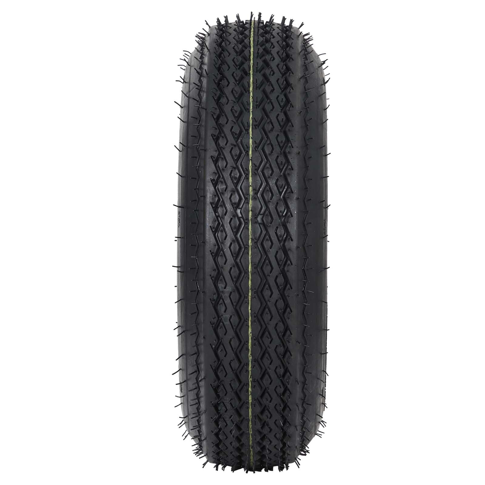 4.80-8 4.80x8 480-8 Trailer Tire and Wheel Assembly, Heavy-Duty Load Range C 6PR, 4 Lug on 4" White Modular Wheel, 8 Inch Tires for Utility/Boat/Camper Trailers, Set of 2