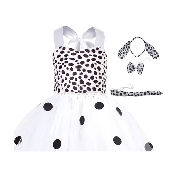 Dálmatas Niñas Vestido De Halloween Tutu Niños Espectáculo De Animales Disfraz De Dibujos Animados Cosplay Fiesta De Cumpleaños