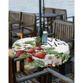 thumbnail image 2 of Fsddascl Strawberry Outdoor Tablecloth - 54 Inch Round Dining Table Cover, Summer Fruits Spring Floral Botanical Waterproof Outdoor Table Cloth with Umbrella Hole & Zipper for Picnic/Patio/Party, 2 of 7