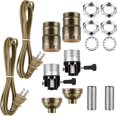 thumbnail image 1 of TRAHOO-2 Sets Lamp Repair Kit Table Rewire Lamp Parts with 3 Way Socket Matching Cord and Essential Hardware Wiring Kit for Table Floor DIY Design Repair Light Do It Yourself(Bronze), 1 of 3