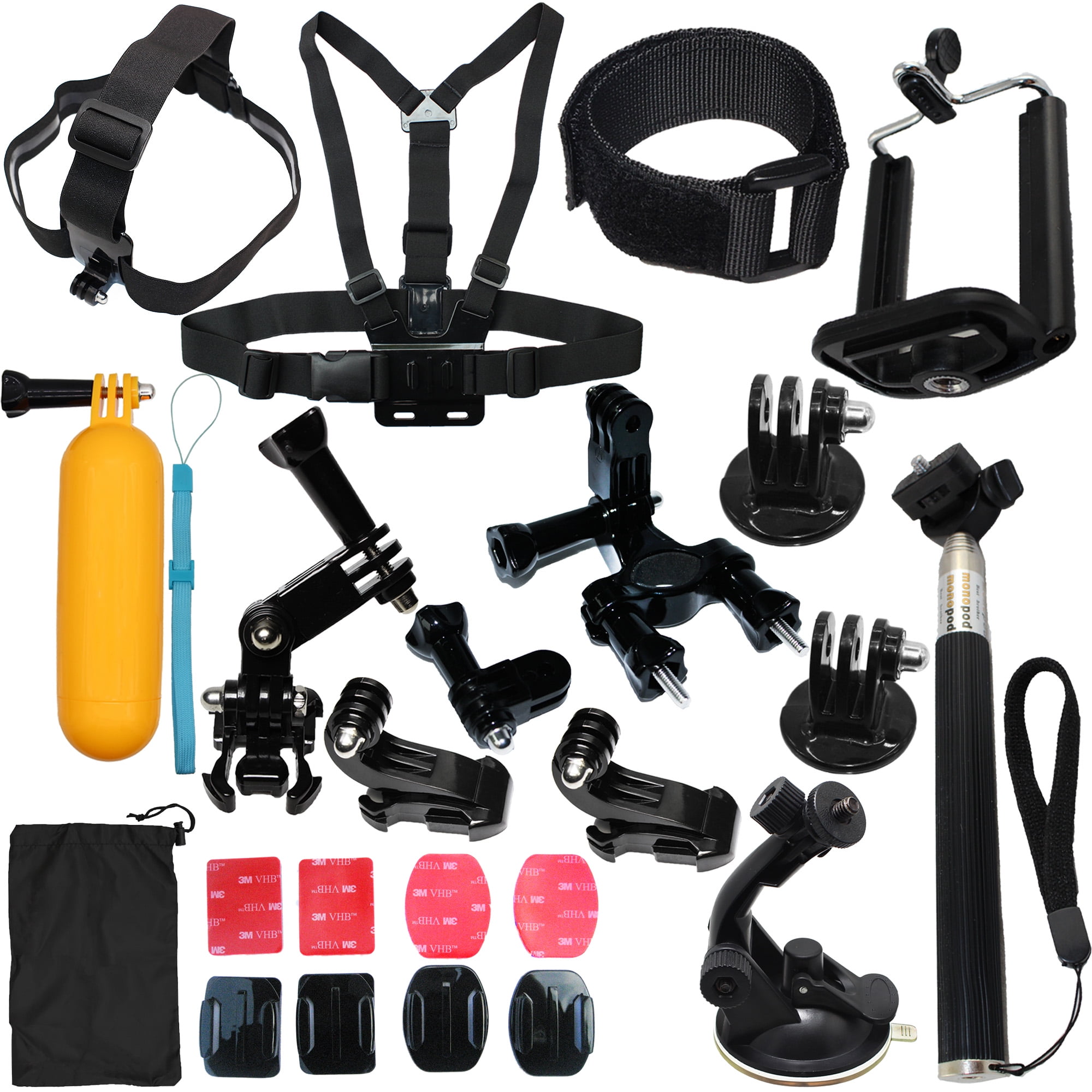 Head Strap Chest Strap Hand Band Mount kit Compatible with Gopro Hero 6/5/Session/4/3/2/HD Original Black Silver Cameras 