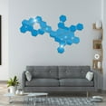 thumbnail image 5 of JDEFEG 24 s Removable Acrylic Mirror Setting Wall Sticker Decal for Home Living Room Bedroom Hexagon Acrylic Diy Wall Sticker 3D Stereo Home Decor with Adhesive On Mirror Tiles Octagon Blue, 5 of 7